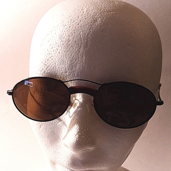 Vintage Alfred Sung Express Unisex Black Roundish Sunglasses - Picture 4 of 7